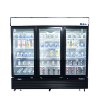 Atosa MCF8728GR 82" Merchandiser Freezer with 3 Glass Swing Doors, Black Exterior