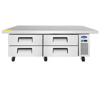 Atosa MGF8454GR 76" Refrigerated Chef Base with 4 Drawers