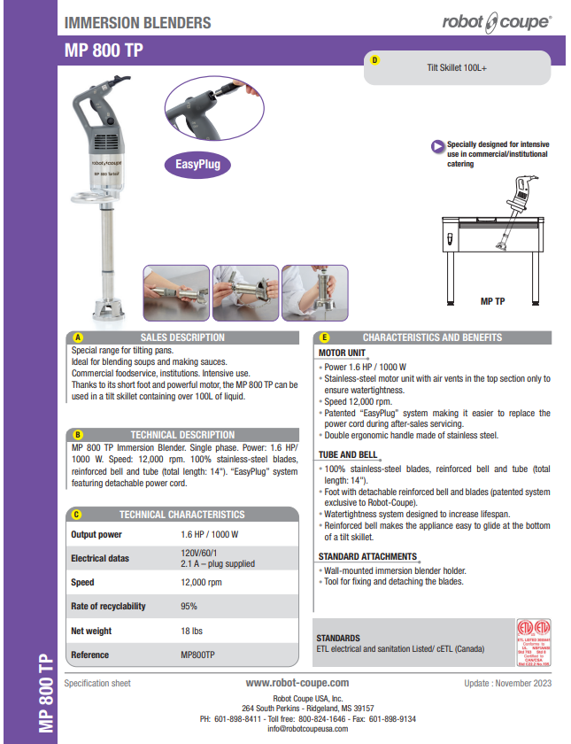 Spec Sheet