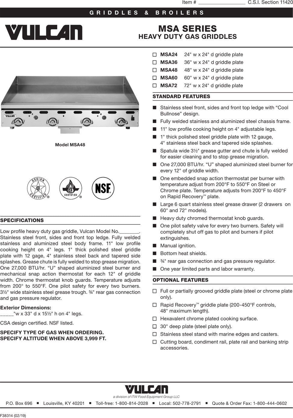 Spec Sheet