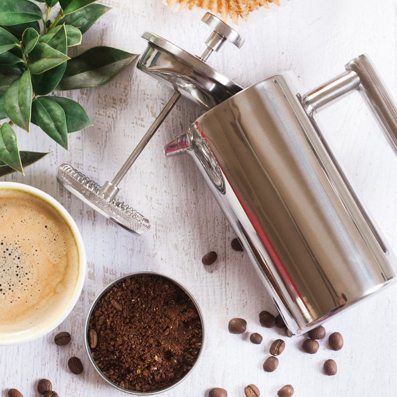 Minimal 1 Litre French Press, Stainless Steel