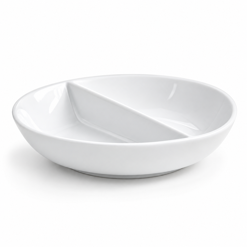 Front Of The House Monaco 4 Oz Divided Ramekin, White 12 /Case