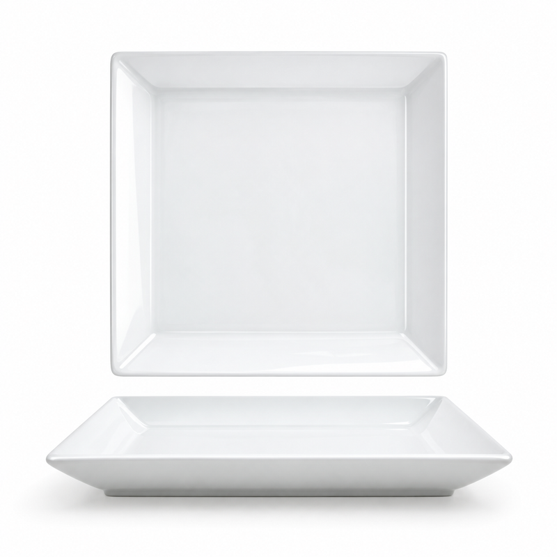 Front Of The House Mod 10" Square Plate, White 12 /Case
