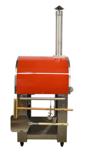 Nella Wood Burning Pizza Oven with Red Enamel Coating
