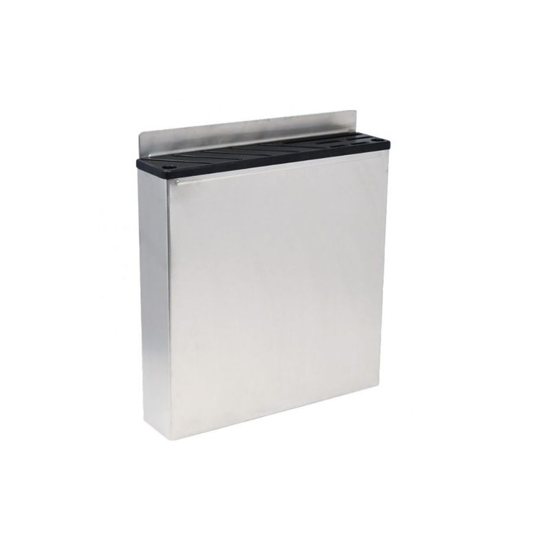 Nella Stainless Steel Knife Rack with Black Plastic Insert, 12” x 2.5” x 12.25”