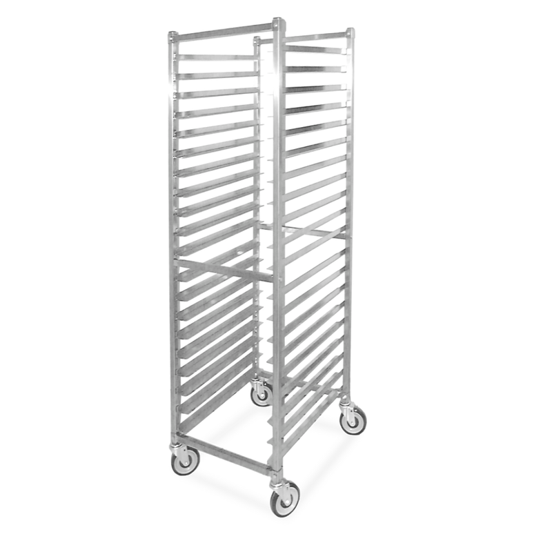 Nella 20 Tier Full Size Square Flat Top Pan Rack 3" Spacing, Stainless Steel, 26.8” x 21.3” x 71”