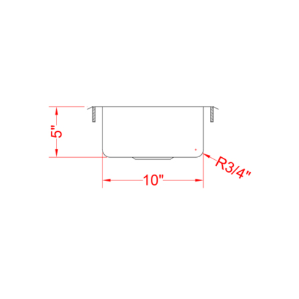 Nella One Tub Drop In Sink 10" x 14" x 5" with Flat Top