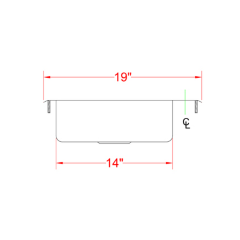 Nella One Tub Drop In Sink 10" x 14" x 5" with Flat Top