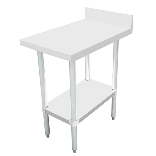Nella 18" x 30" Filler Table with 4" Backsplash & Galvanized Undershelf