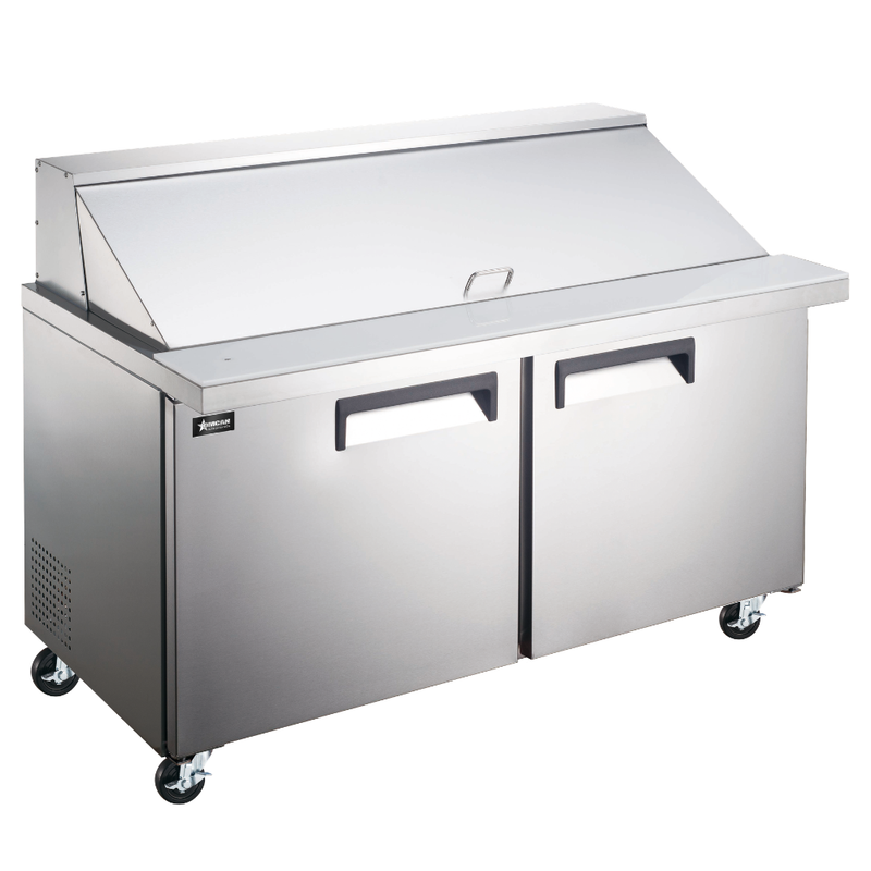 Nella 60" Megatop Refrigerated Prep Table with 2 Solid Doors