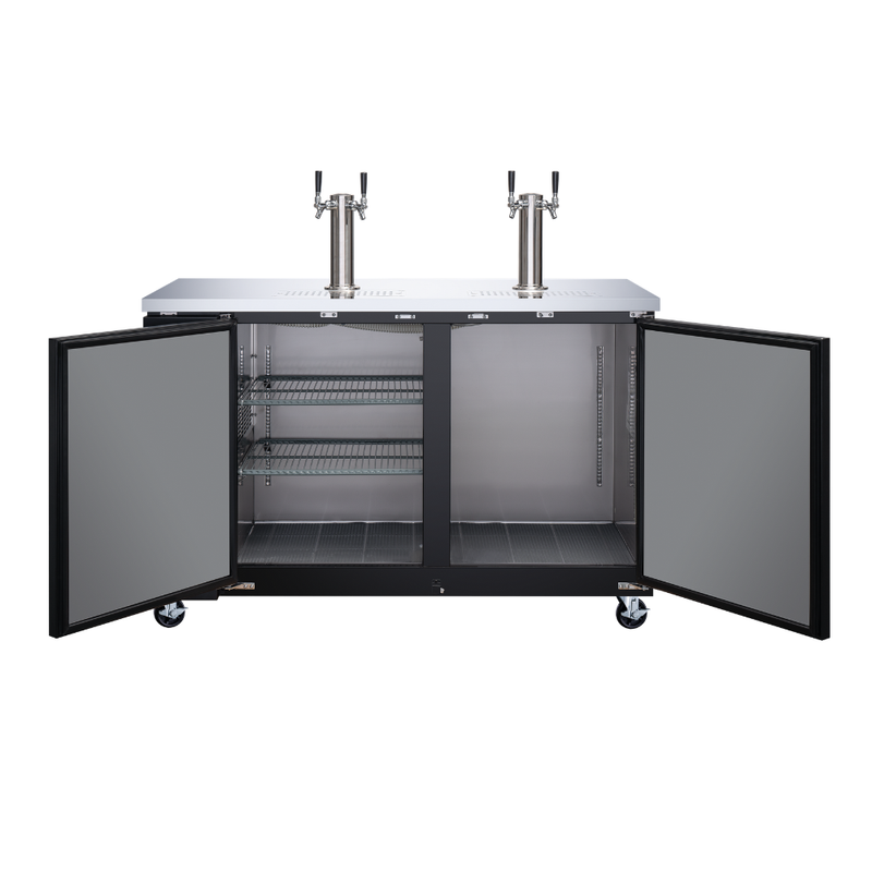 Nella 61" Draft Beer Refrigerator with 2 Beer Dispensers & 2 Solid Doors