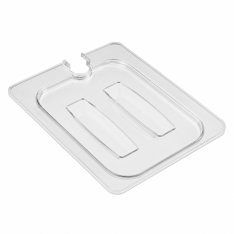 Nella 1/6 Size Notched Food Pan Cover with Handle, Clear