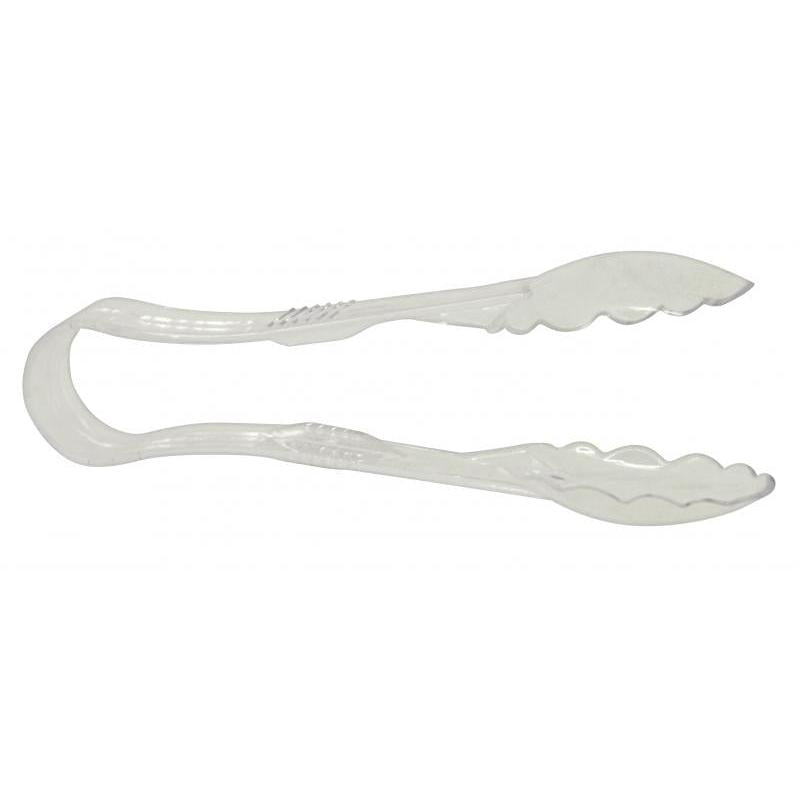 Nella 6" Scallop Grip Serving Tongs, Clear
