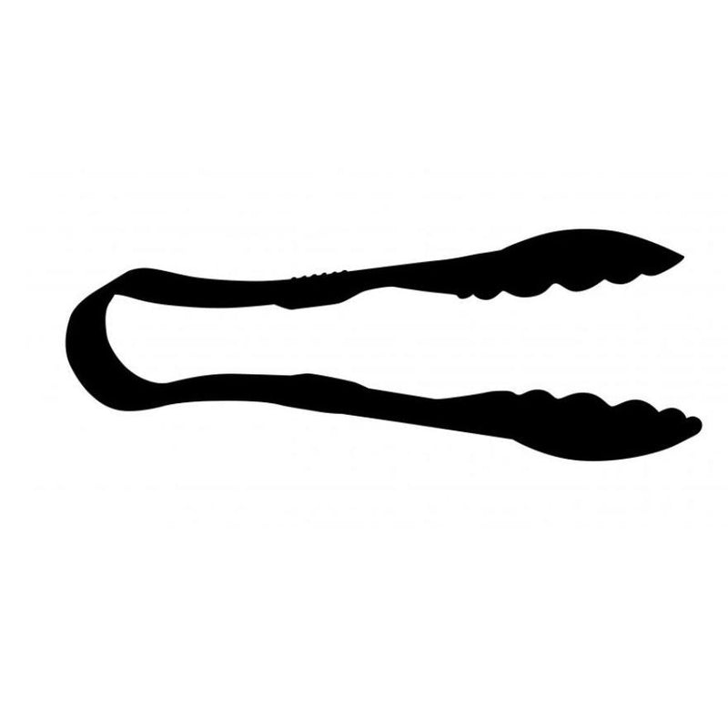 Nella 9" Scallop Grip Serving Tongs, Black