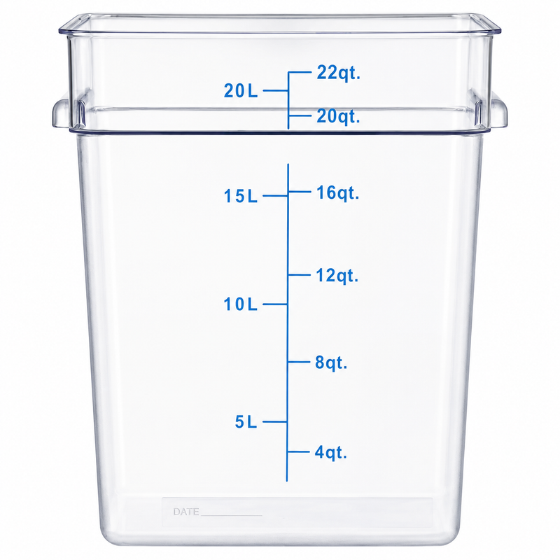 Nella 22 Qt Square Food Storage Container, Clear