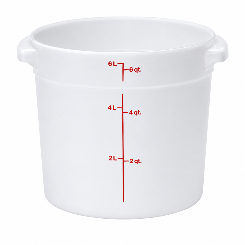 Nella 6 Qt Round Food Storage Container, White