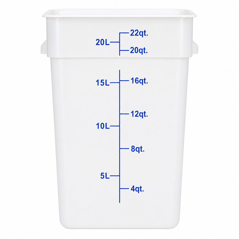 Nella 22 Qt Square Food Storage Container, White