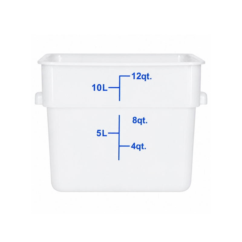 Nella 12 Qt Square Food Storage Container, White