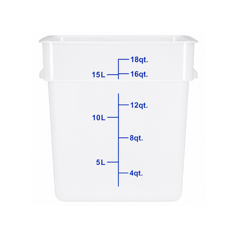 Nella 18 Qt Square Food Storage Container, White