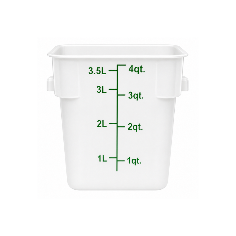 Nella 4 Qt Square Food Storage Container, White