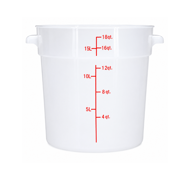 Nella 18 Qt Round Food Storage Container, White