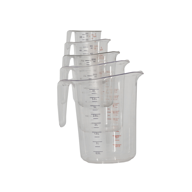 Nella 5 Piece Measuring Cup Set Includes 1 Cup, 1 Pint, 1 Qt & 2 Qt