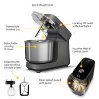 Ooni Halo Pro 7 L Spiral Dough Mixer, Charcoal Grey