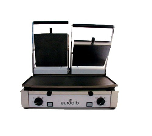 Eurodib 20" x 10" Double Panini Grill with Smooth Grill Surface 208-240V