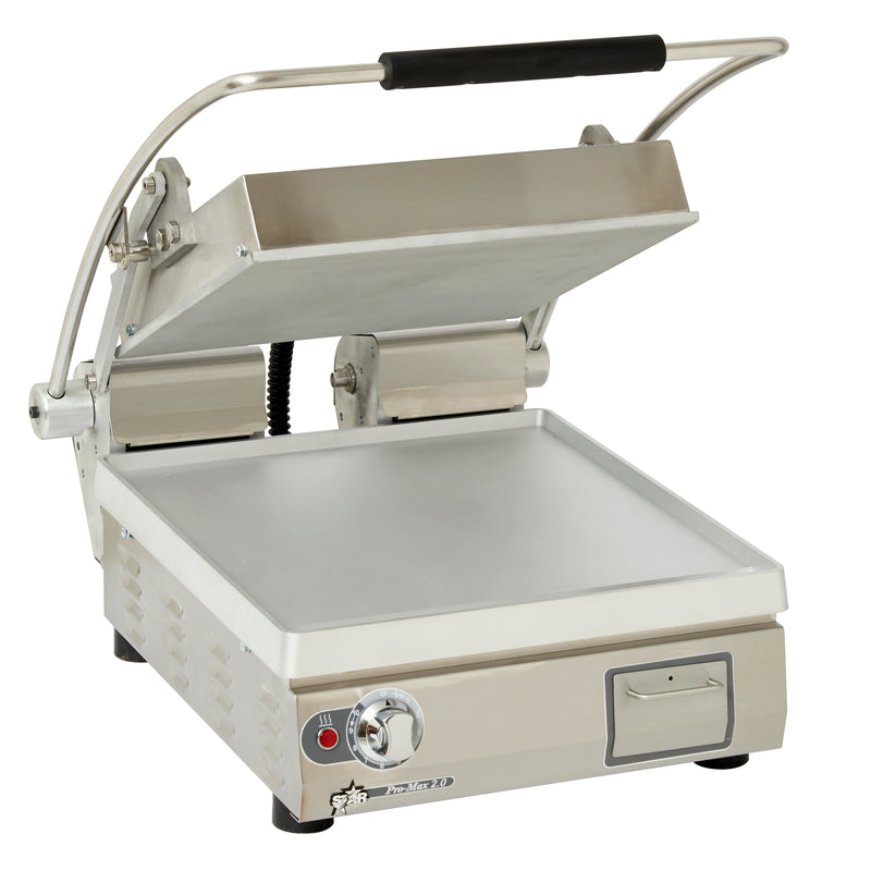 Star PST14 Pro-Max® 2.0 14.5" x 14" Panini Grill with Aluminum Smooth Grill Plates & Thermostat Control, 120V