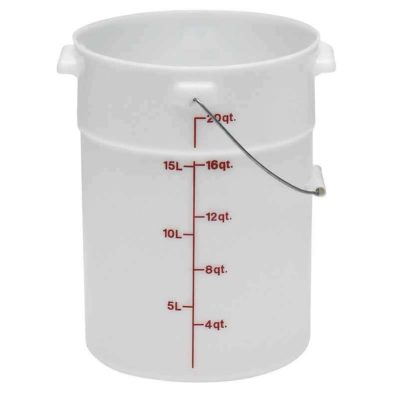 Cambro PWB22, 22 Qt Pail with Bail, White 6 /Case