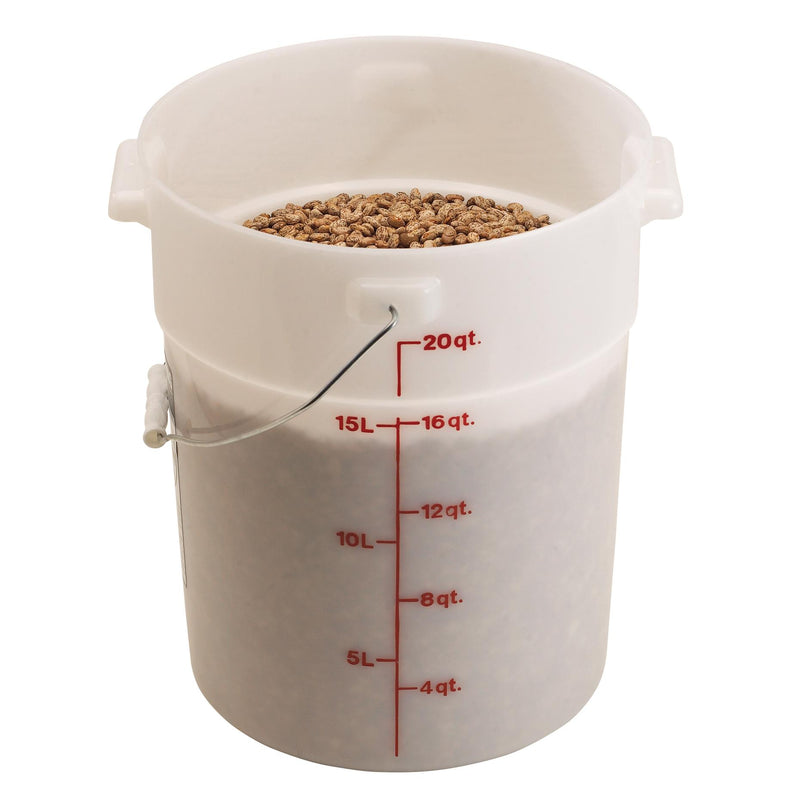 Cambro PWB22, 22 Qt Pail with Bail, White 6 /Case