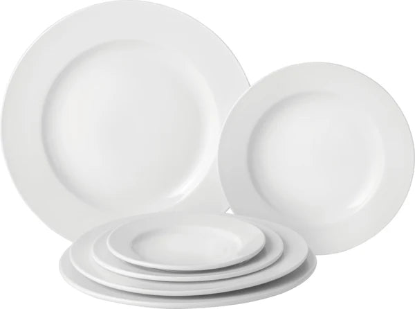 Tableware Solutions Pure White Wide Rim Plate, 8"