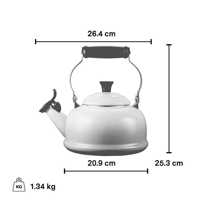 Le Creuset 1.6 Litre Classic Whistling Kettle, Meringue