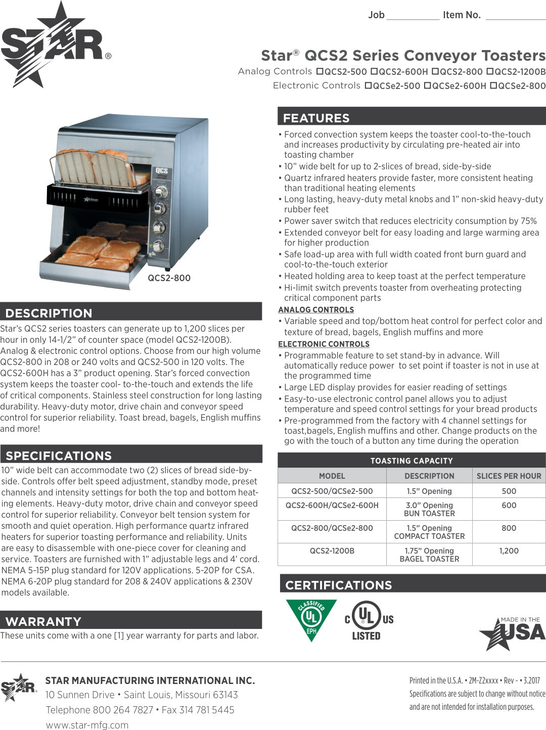 Spec Sheet