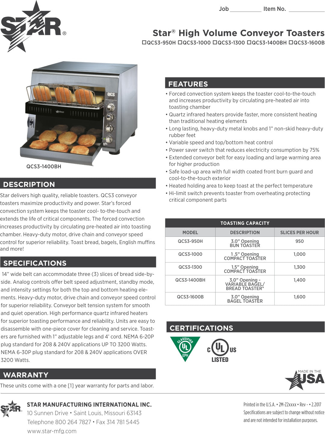 Spec Sheet