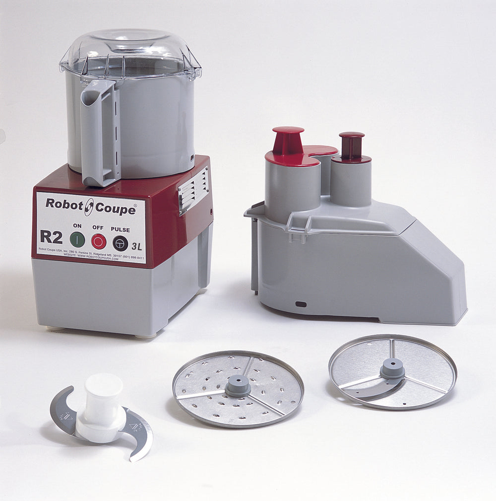 Robot Coupe R2N 3 Qt Combination Food Processor Continuous Feed, Grey Bowl, One Speed, 1 HP