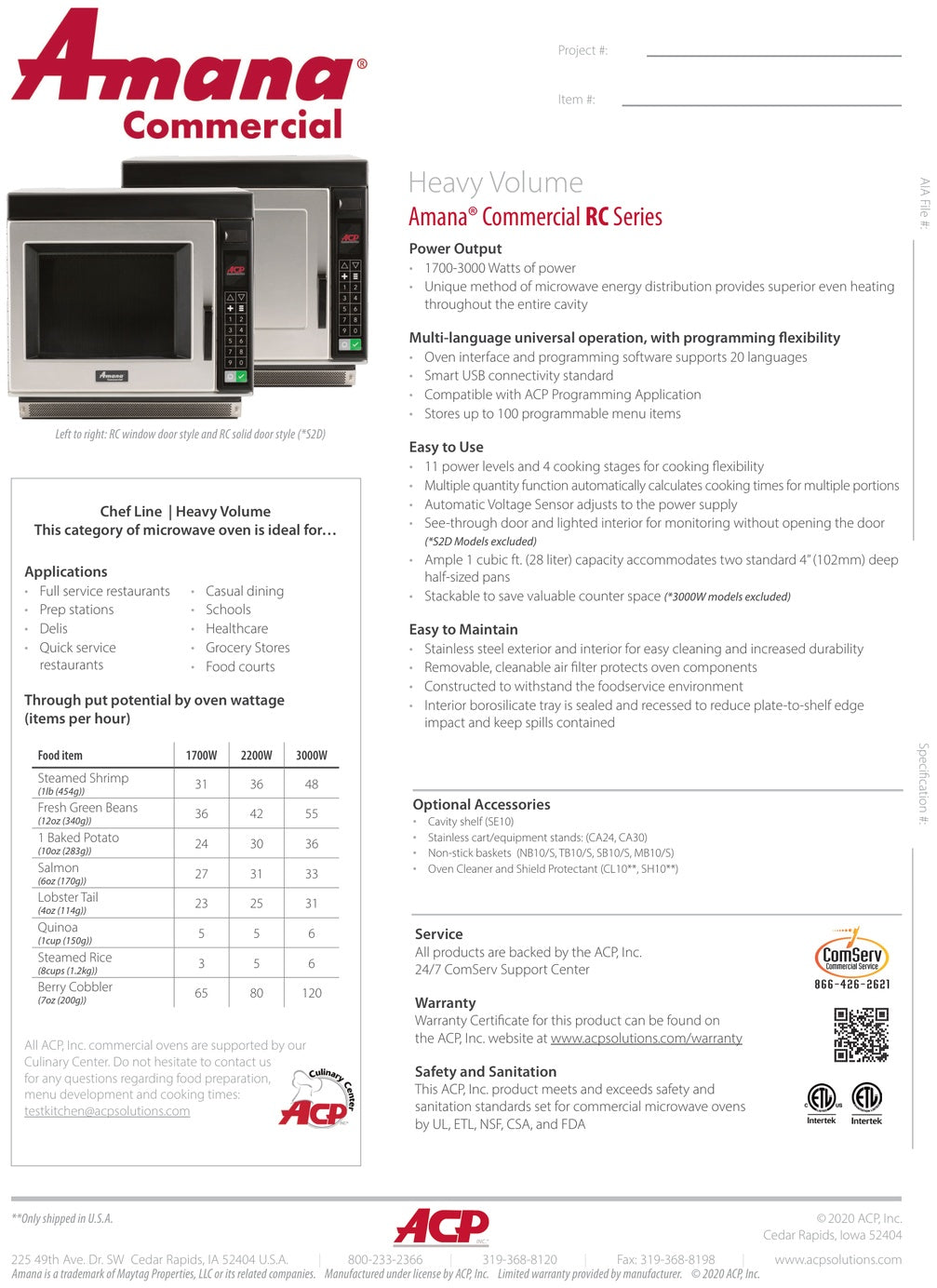 Spec Sheet