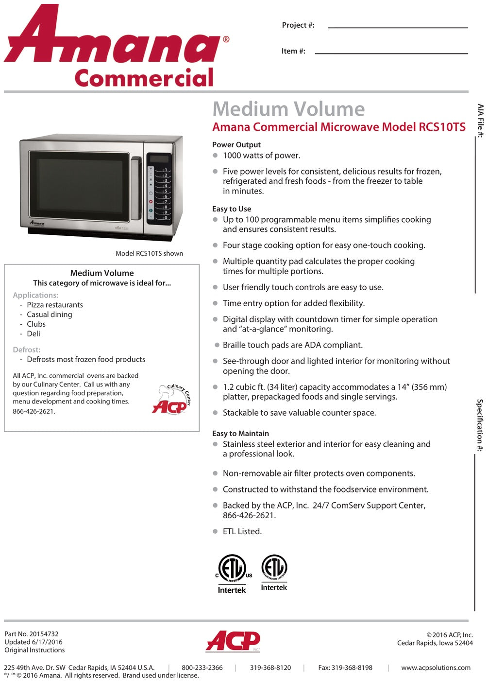 Spec Sheet