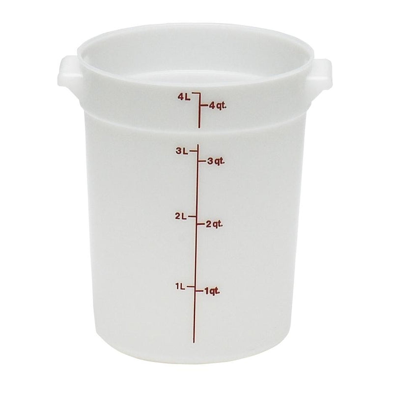 Cambro RFS4-148, 4 Qt Round Food Storage Container, White