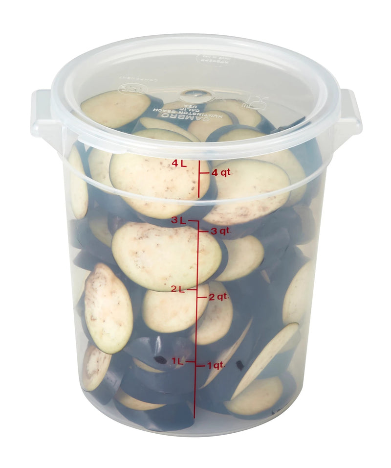 Cambro RFSC2PP Round Food Storage Cover for 2 & 4 Qt Containers, Translucent