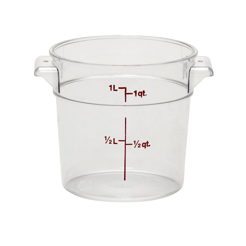 Cambro RFSCW1, 1 Qt Round Food Storage Container, Clear