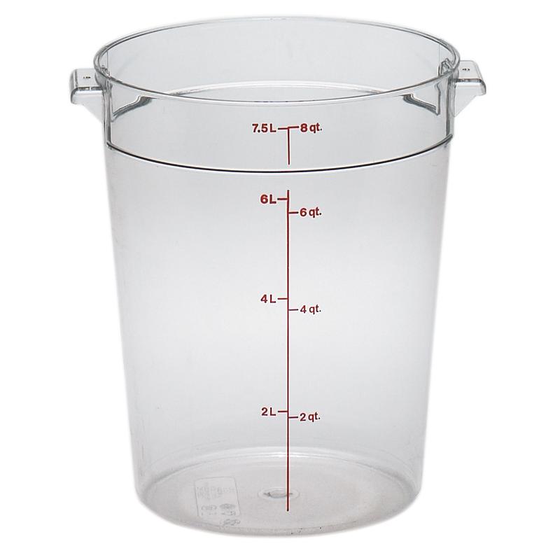 Cambro RFSCW8, 8 Qt Round Food Storage Container, Clear