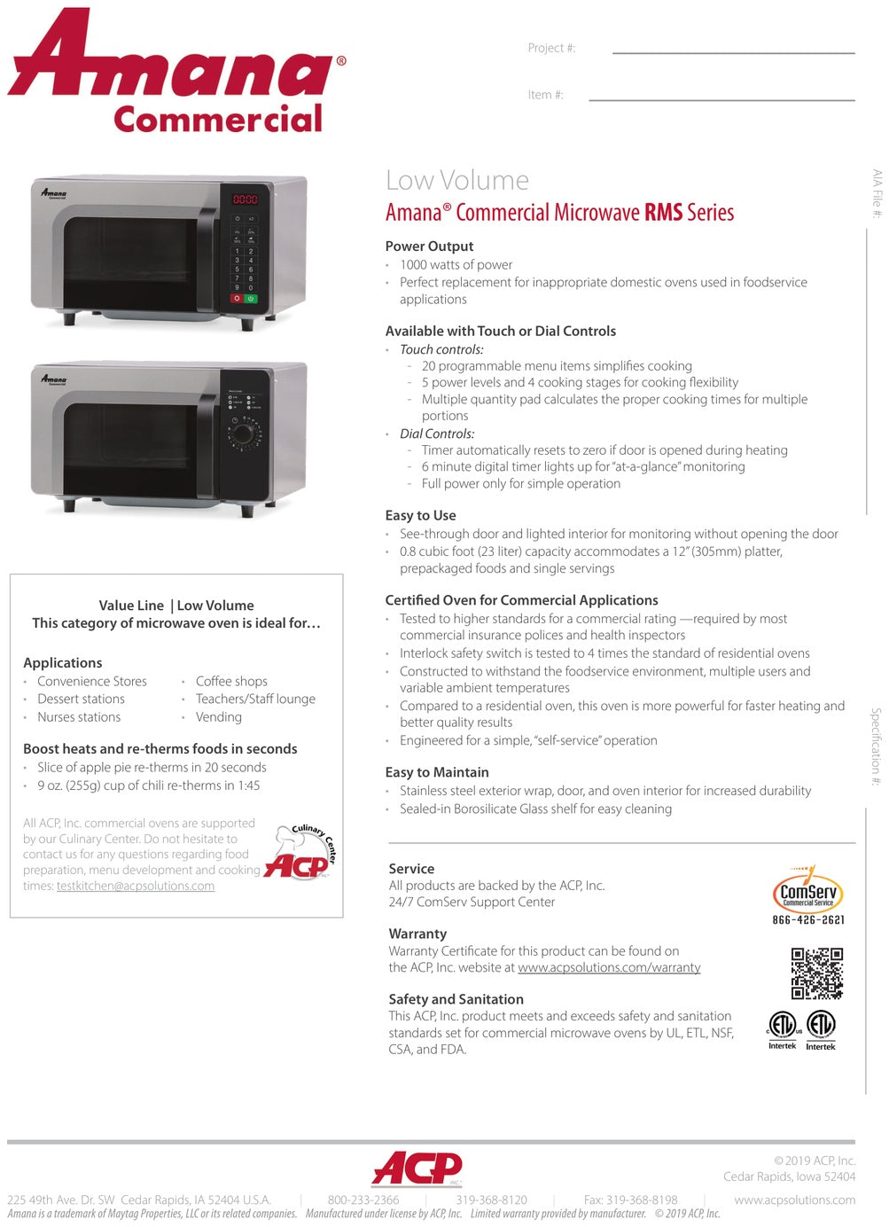 Spec Sheet