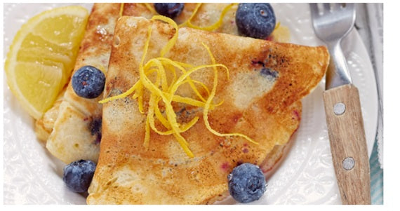 Lemon Blueberry Cottage Cheese Pancakes