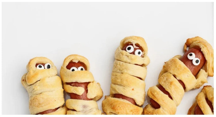 Homemade Halloween Mummy Hot Dogs