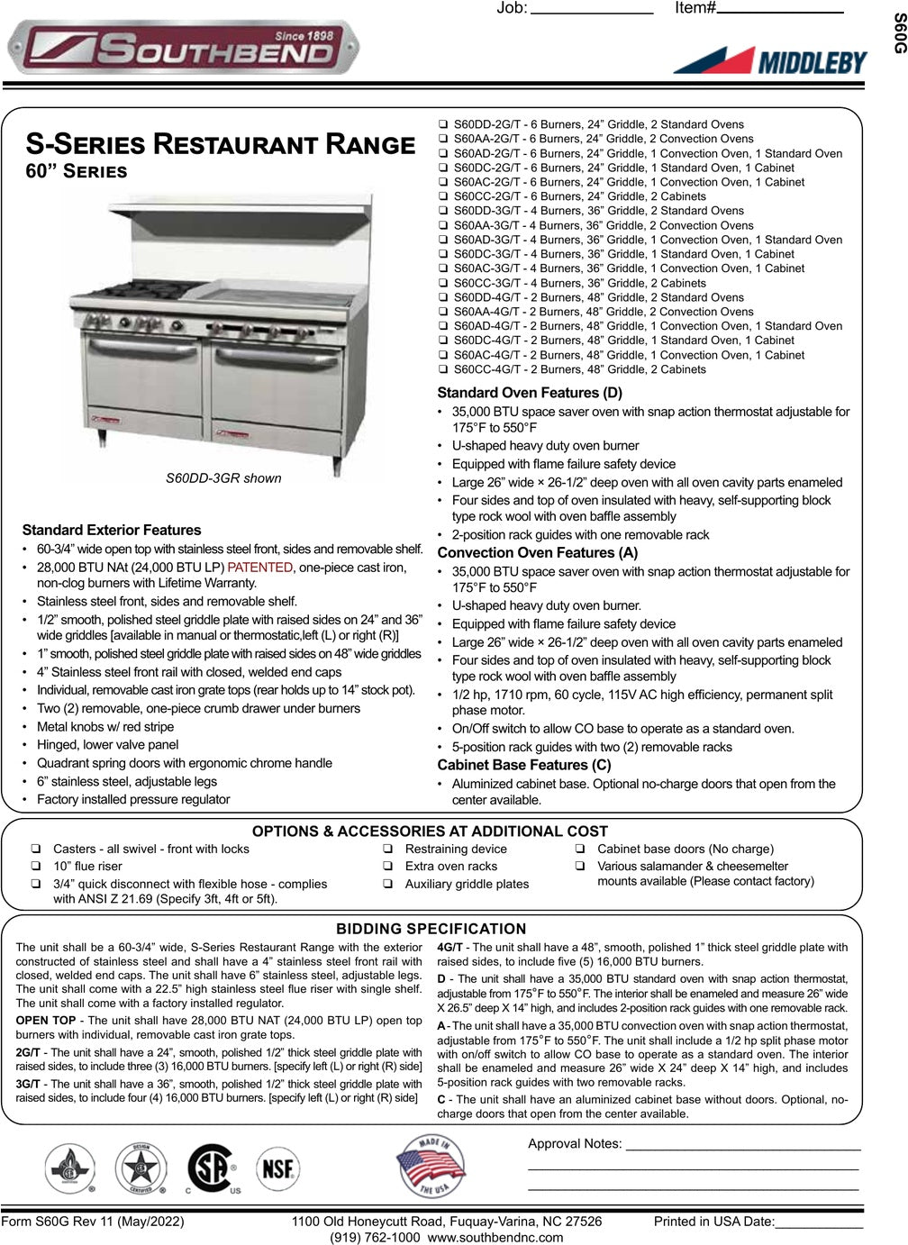 Spec Sheet