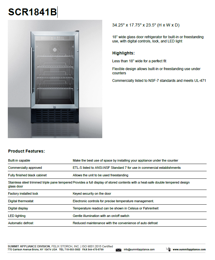 Specs Sheet