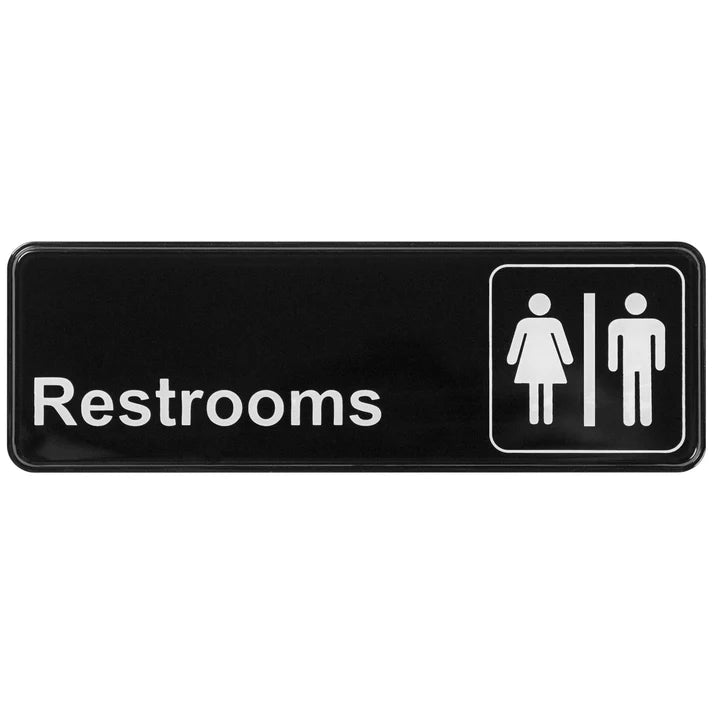 Winco Restroom Sign, 9" x 3"