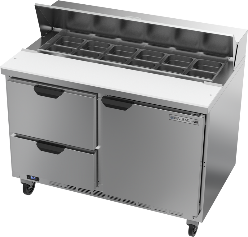 Beverage-Air 48" Sandwich/Salad Prep Table with 2 Drawers & 1 Door