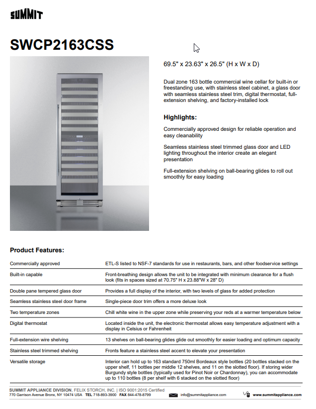 Specs Sheet